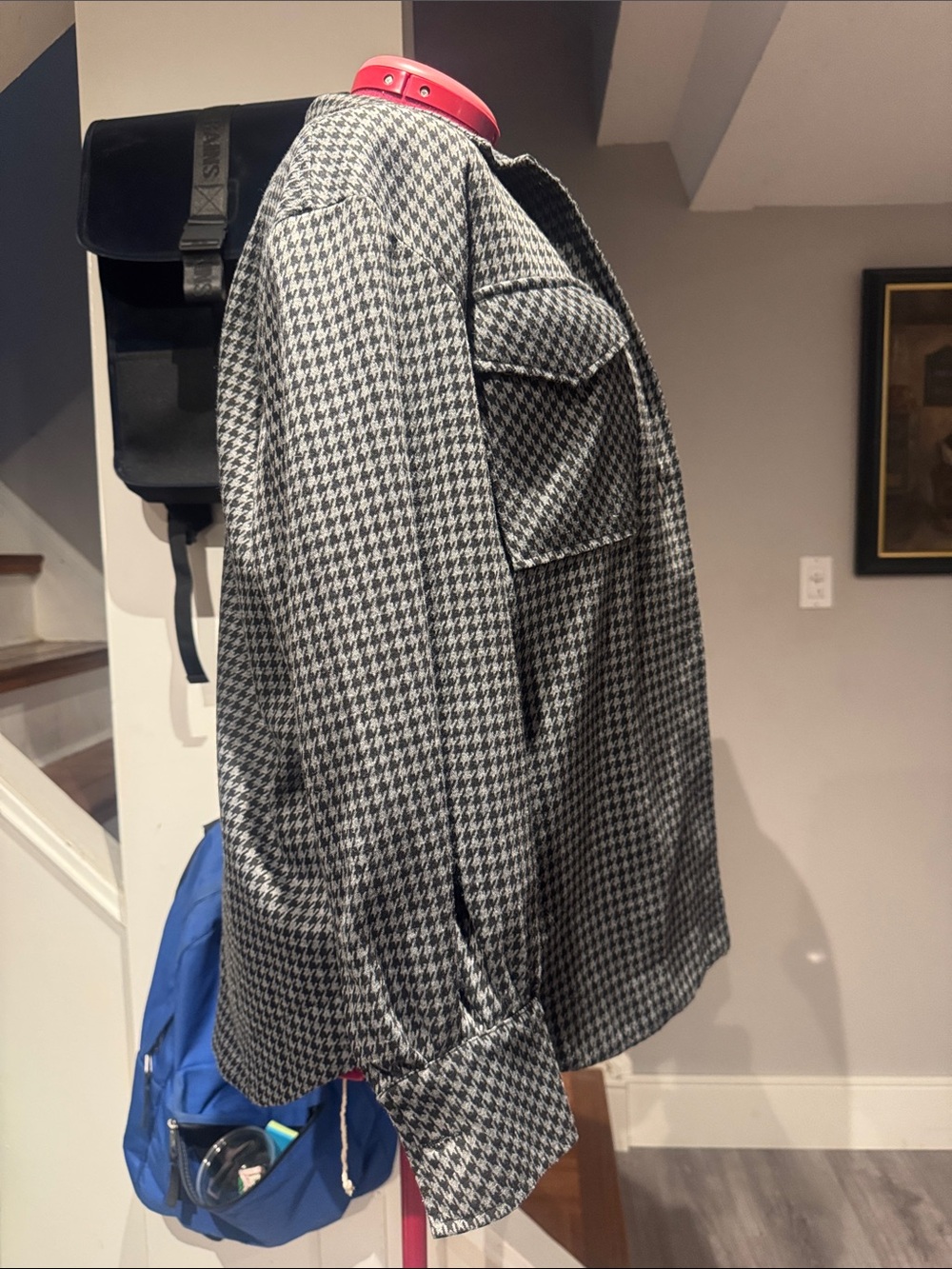 C by One Women's Black & Gray Houndstooth Blazer
